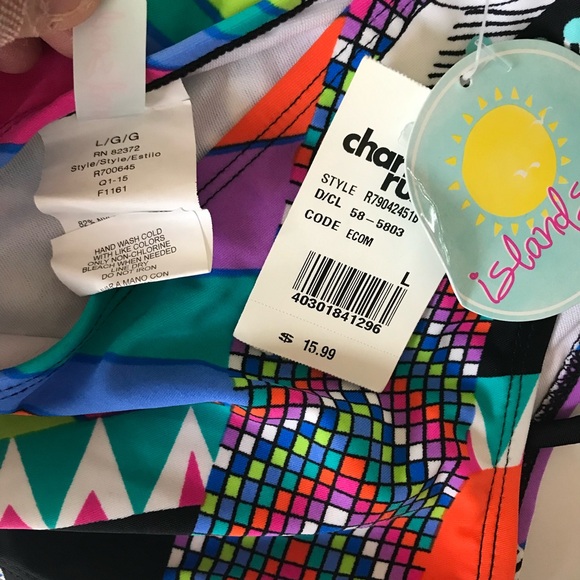 Island Soul Retro 80’s Print Bikini Bottoms Size L - Picture 5 of 5